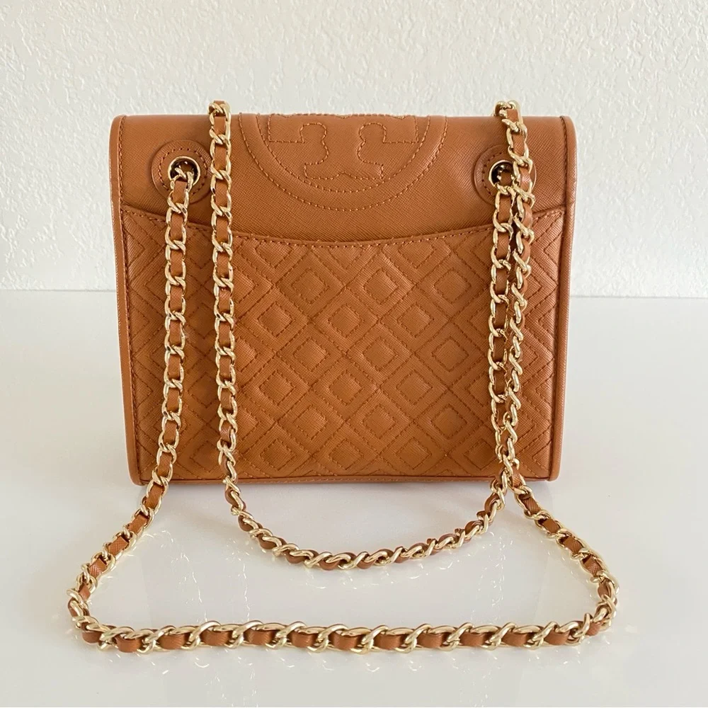Tory Burch Brown Quilted chain strap Bag